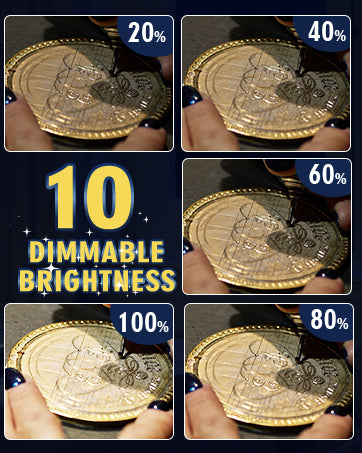 12X Square Magnifying Glass with Light and Stand with 144 LEDs Brightiness, 5 Color Modes Hands Free Lighted Magnifying Glass, 10 Dimmable Brightness Magnifying Desk Lamp for Close Work Craft Reading