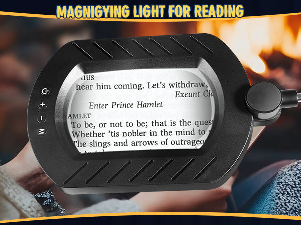 12X Square Magnifying Glass with Light and Stand with 144 LEDs Brightiness, 5 Color Modes Hands Free Lighted Magnifying Glass, 10 Dimmable Brightness Magnifying Desk Lamp for Close Work Craft Reading