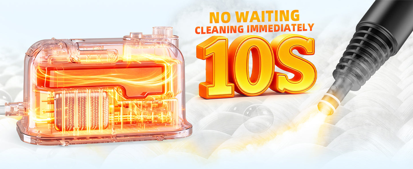 60.87oz Heavy Duty Steam Cleaner 10s Rapid Heating Handheld Steam Cleaner for Home, Steamer for Cleaning for Home, Car, Grout, Tile, Floor, Dirt