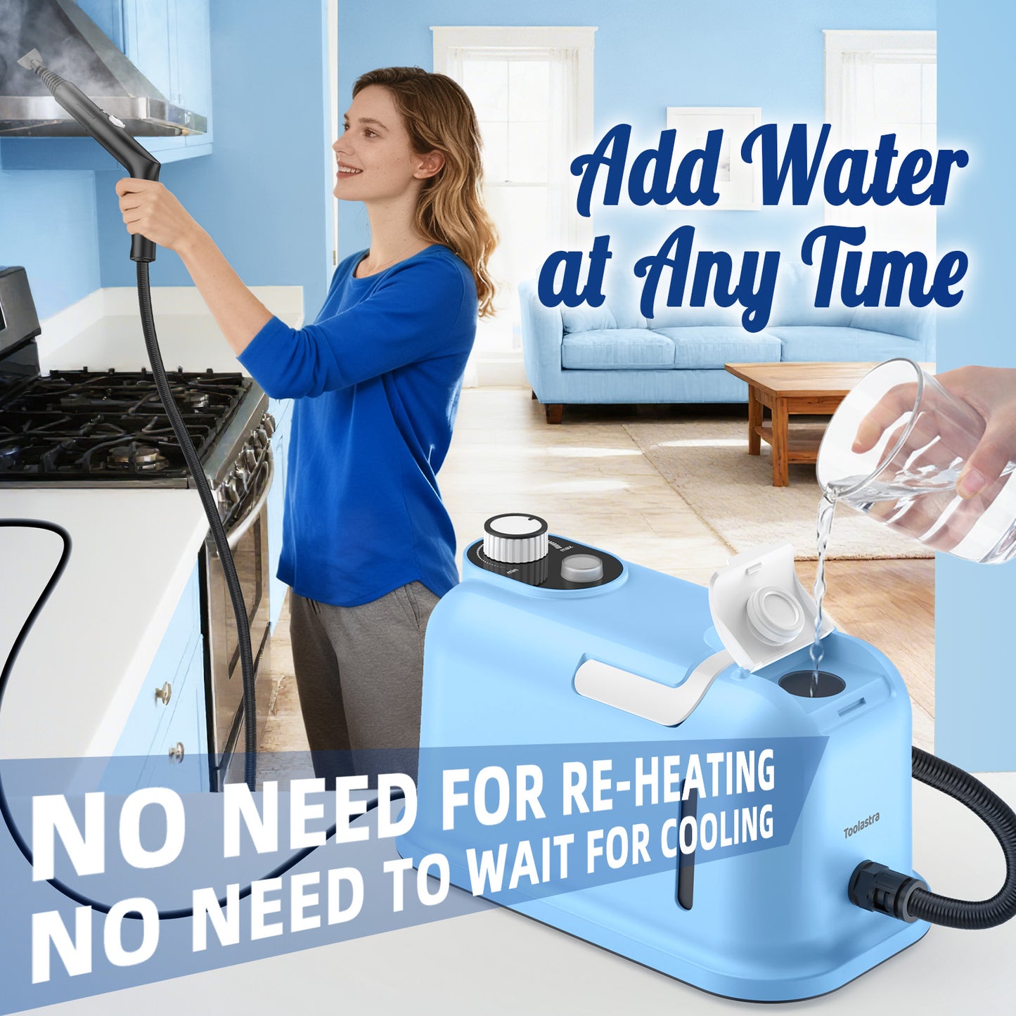 60.87oz Heavy Duty Steam Cleaner 10s Rapid Heating Handheld Steam Cleaner for Home, Steamer for Cleaning for Home, Car, Grout, Tile, Floor, Dirt