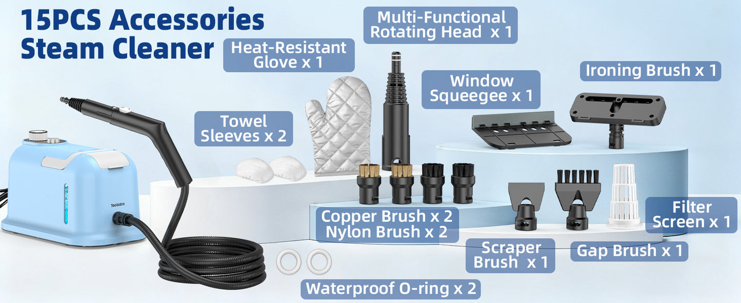 60.87oz Heavy Duty Steam Cleaner 10s Rapid Heating Handheld Steam Cleaner for Home, Steamer for Cleaning for Home, Car, Grout, Tile, Floor, Dirt