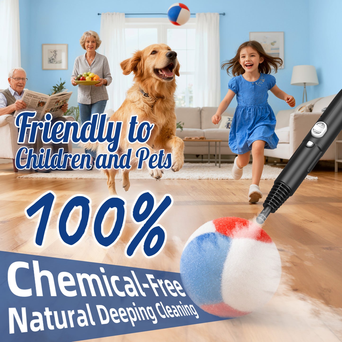 60.87oz Heavy Duty Steam Cleaner 10s Rapid Heating Handheld Steam Cleaner for Home, Steamer for Cleaning for Home, Car, Grout, Tile, Floor, Dirt